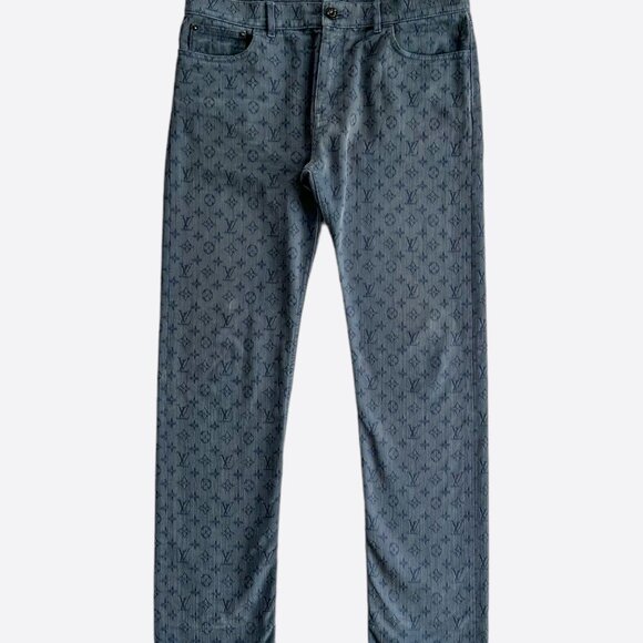 Louis Vuitton Blue Monogram Slim Jeans - Picture 1 of 8